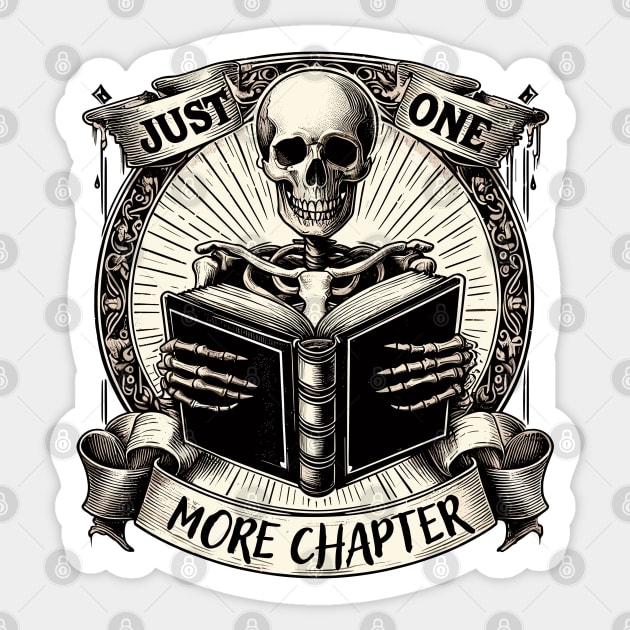 Vintage Just One More Chapter Sticker by TomFrontierArt